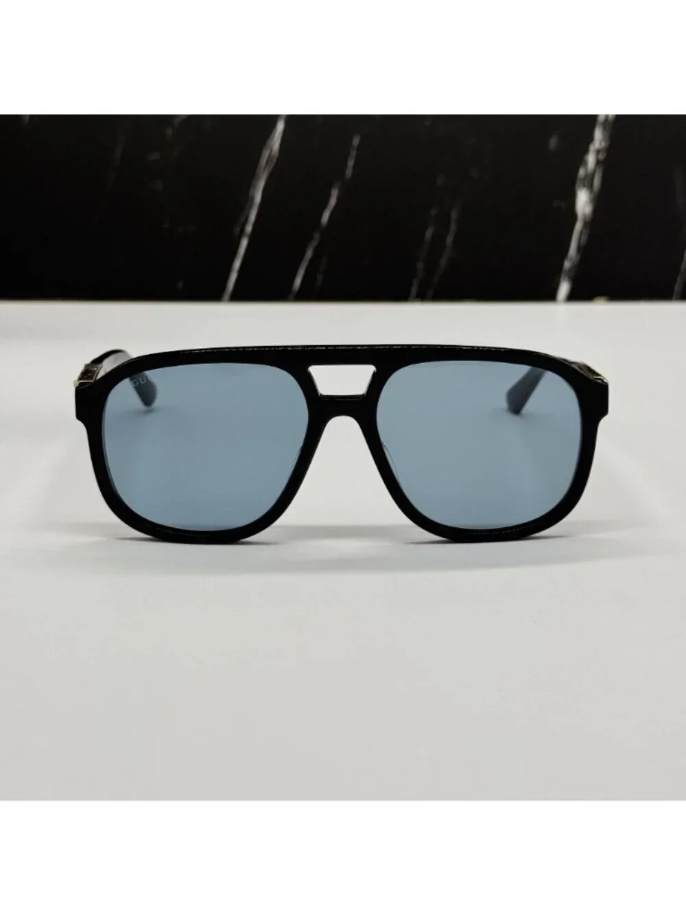 New Gucci GG1188S 004 Black Blue Unisex Aviator Sunglasses